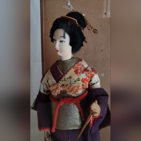 1950's Vintage Japanese Oiran Geisha Doll In Original Glass Box - Picture 2 of 6